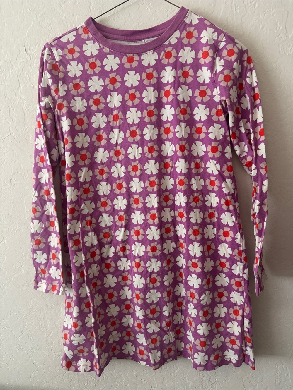 Hannah Andersson Girls' Purple Floral Long-Sleeve Dress Top 12